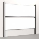 Pylonentafel, 300x100 cm, 2-flächig, höhenverstellbar, Stahlemaille weiß 